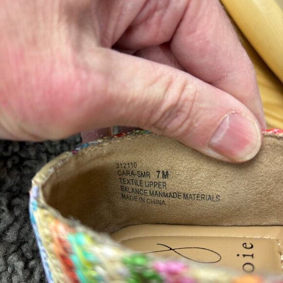 Joie Cara Raffia Espadrilles Women 7 Multicolor Slip On Shoe Comfort Flat Loafer - Picture 8 of 9